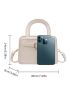 Mini Square Bag Crocodile Embossed Double Handle Buckle Decor