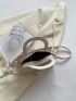 Mini Square Bag Crocodile Embossed Double Handle Buckle Decor