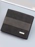 Pu Small Wallet Colorblock Metal Decor