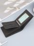 Pu Small Wallet Colorblock Metal Decor