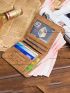 Letter Embossed Small Wallet Fold Over