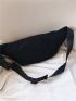 Geometric Pattern Waist Bag Large Capacity Canvas