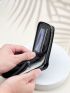 Letter Embossed Small Wallet With Zipper