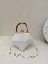 Diamond Design Novelty Bag Top Handle White Small