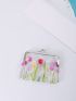 Floral Pattern Coin Purse PVC Kiss Lock