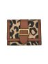 Leopard Pattern Small Wallet PU Buckle Decor