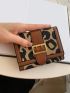 Leopard Pattern Small Wallet PU Buckle Decor