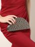 Mini Box Bag Silver Embossed Chain Strap For Party