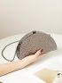 Mini Box Bag Silver Embossed Chain Strap For Party