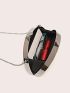 Mini Box Bag Silver Embossed Chain Strap For Party