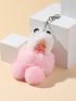 Fluffy Bag Charm Doll Design Keychain Purse Key Ring Pendant Accessories