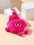 Pom Pom Design Bag Charm Neon Pink
