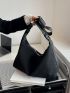 Large Hobo Bag Black Minimalist Adjustable Strap For Daily