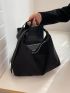 Large Hobo Bag Black Minimalist Adjustable Strap For Daily