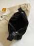 Large Hobo Bag Black Minimalist Adjustable Strap For Daily