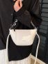Letter Graphic Novelty Bag Small Beige