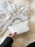 Letter Graphic Novelty Bag Small Beige