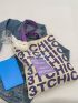 Letter Graphic Shopper Bag Double Handle With Bag Charm