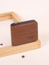 Letter Graphic Small Wallet Zipper Brown