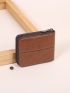 Letter Graphic Small Wallet Zipper Brown