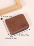 Letter Graphic Small Wallet Zipper Brown