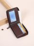 Letter Graphic Small Wallet Zipper Brown