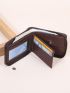 Letter Graphic Small Wallet Zipper Brown