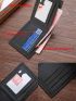 Letter Graphic Small Wallet Black Bifold
