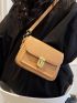 Mini Square Bag Solid Black Elegant Style