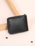 Zipper Around Small Wallet PU Black