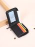 Zipper Around Small Wallet PU Black