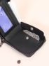Zipper Around Small Wallet PU Black