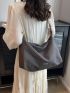 Letter Graphic Hobo Bag Large Capacity Polyester