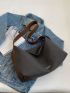 Letter Graphic Hobo Bag Large Capacity Polyester