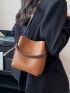 Mini Bucket Bag Litchi Embossed PU