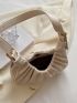 White Ruched Bag PU Minimalist