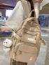 Medium Functional Backpack Letter Pattern For School