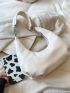 White Hobo Bag PU Minimalist