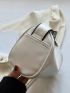 White Hobo Bag PU Fashion Zipper
