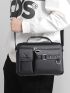 New Luxury Pu Men Bag Black Messenger Bag Briefcase Designer Male Fashion Crossbody Bag Shoulder Bag For Business Work Vintage Messenger Bag Briefcase Men Women For Business Work Satchel Shoulder Crossbody Bag