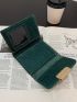 Crocodile Embossed Small Wallet Trifold Green