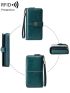Green Long Wallet Metal Decor Tri-Fold RFID For Daily