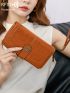 Hollow Out Long Wallet With Wristlet