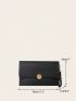 Minimalist Envelope Bag Metal Decor Black