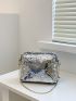 Mini Square Bag Sequin Decor Chain Strap