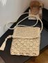 Mini Straw Bag Tassel Decor Flap Vacation