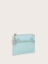 Colorblock Card Holder Zipper Blue