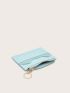 Colorblock Card Holder Zipper Blue