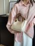 Letter Graphic Square Bag Double Handle Medium