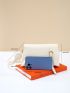 Buckle Decor Flap Ruched Bag Braided Detail